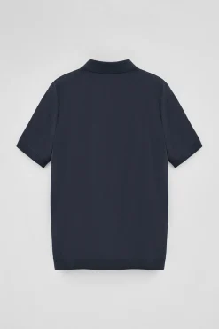 Polo azul marino Esko con cremallera y monograma bordado