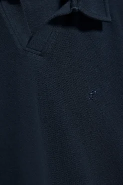 Polo azul marino Pascal sin botones con monograma bordado