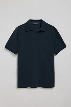 Polo azul marino Pascal sin botones con monograma bordado