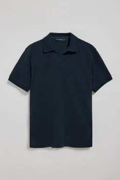 Polo azul marino Pascal sin botones con monograma bordado