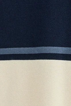Polo azul marino Veil de piqué bicolor con detalle bordado