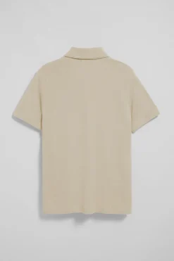 Polo beige de manga corta y tres botones con logo bordado Rigby Go