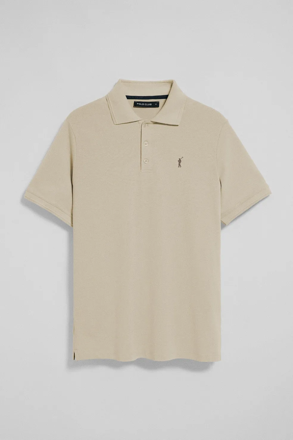 Polo beige de manga corta y tres botones con logo bordado Rigby Go