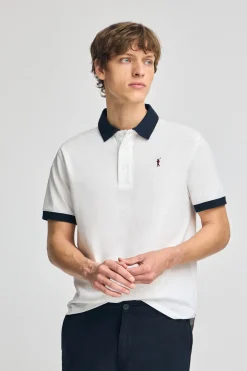 Polo blanco Dareh de manga corta y bordado Rigby Go