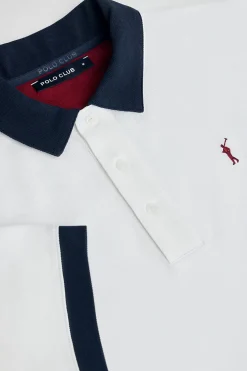 Polo blanco Dareh de manga corta y bordado Rigby Go