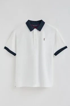 Polo blanco Dareh de manga corta y bordado Rigby Go