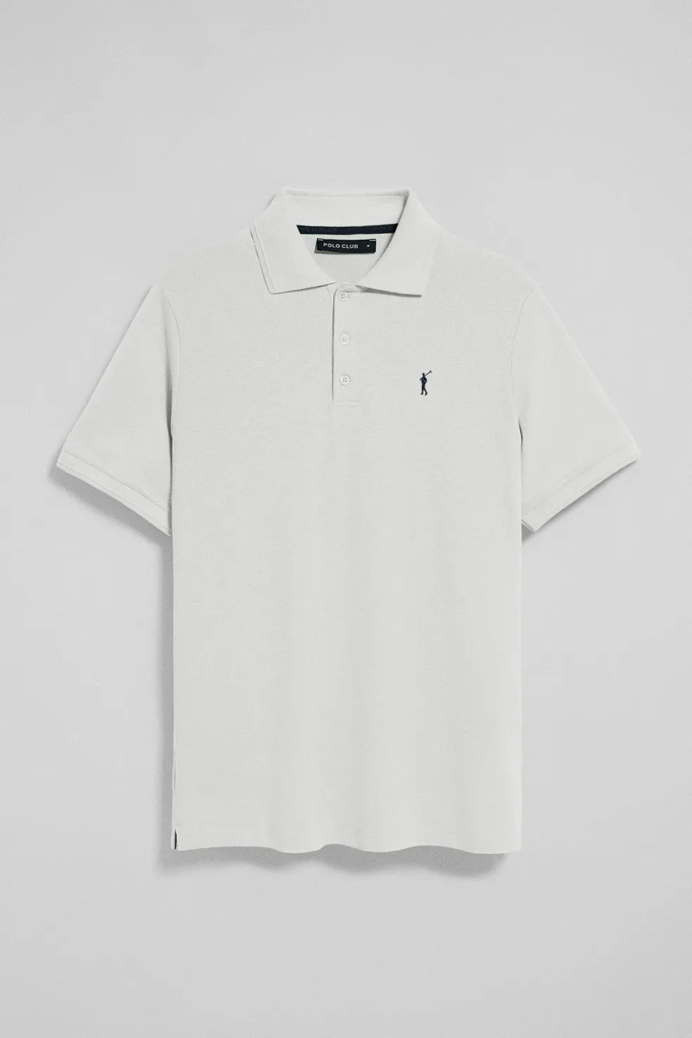 Polo blanco de manga corta y tres botones con logo bordado Rigby Go