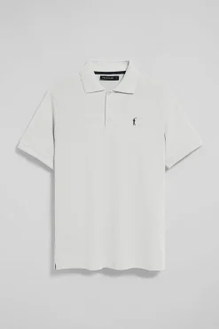 Polo blanco de manga corta y tres botones con logo bordado Rigby Go