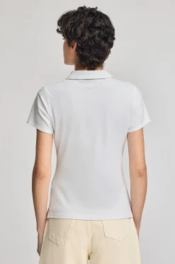 Polo blanco de manga corta de algodón y bordado Rigby Best