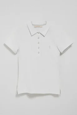 Polo blanco de manga corta de algodón y bordado Rigby Best