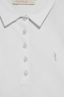 Polo blanco de manga corta de algodón y bordado Rigby Best
