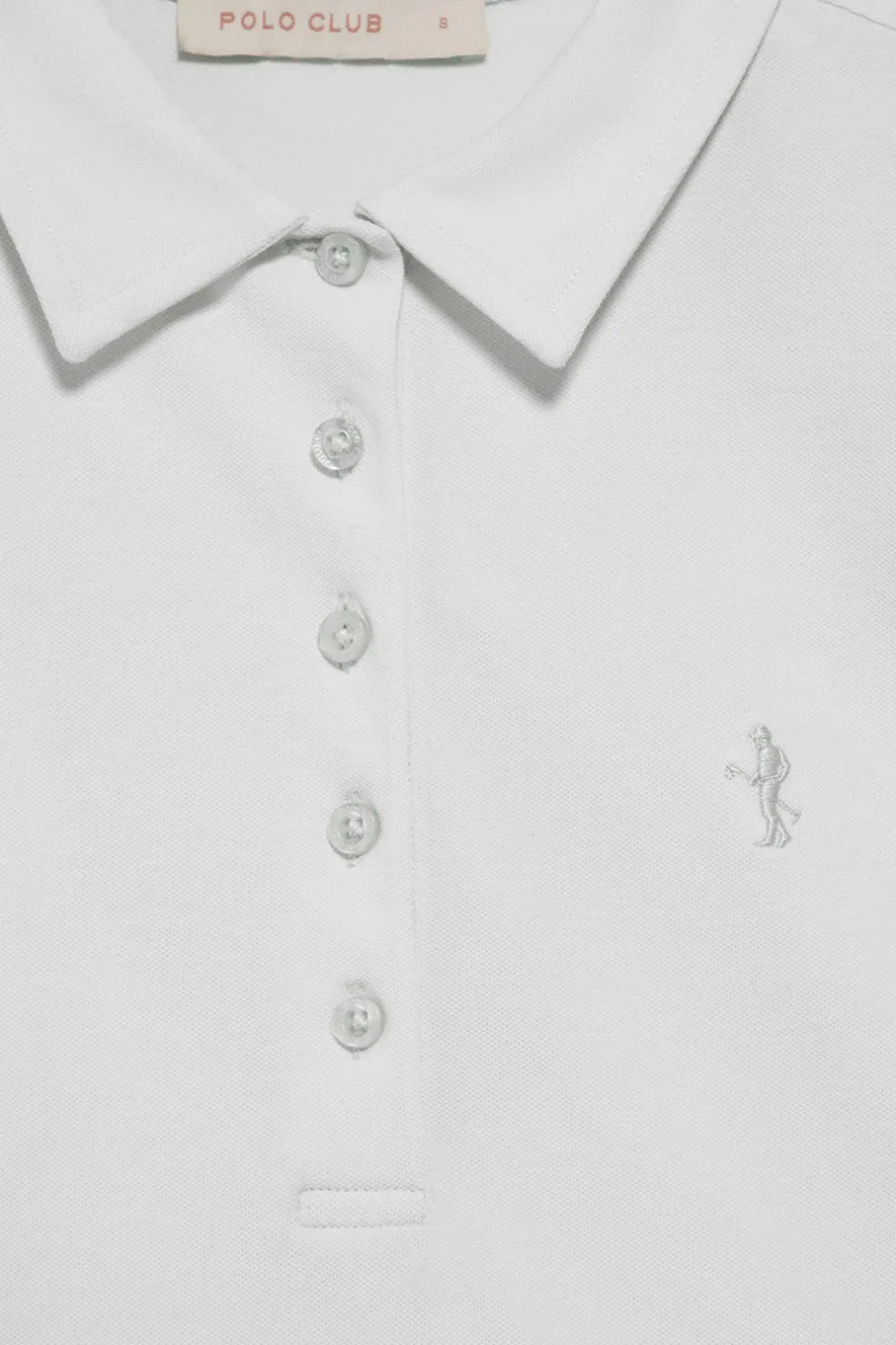 Polo blanco de manga corta de algodón y bordado Rigby Best