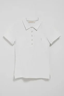 Polo blanco de manga corta de algodón y bordado Rigby Best