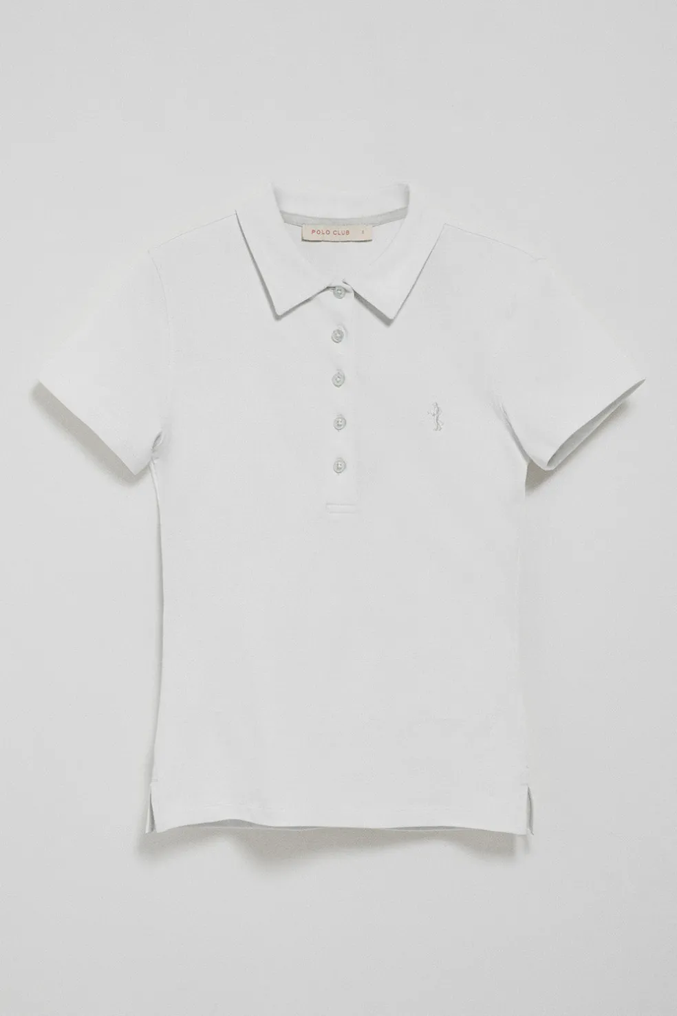 Polo blanco de manga corta de algodón y bordado Rigby Best