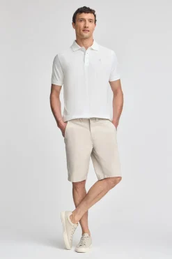 Polo blanco de piqué de manga corta y bordado Rigby Best