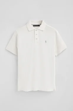 Polo blanco de piqué de manga corta y bordado Rigby Best