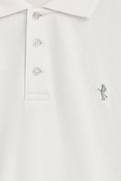 Polo blanco de piqué de manga corta y bordado Rigby Best