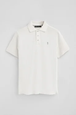 Polo blanco de piqué de manga corta y bordado Rigby Best
