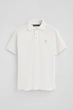 Polo blanco de piqué de manga corta y bordado Rigby Best
