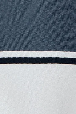Polo blanco Veil de piqué bicolor con detalle bordado