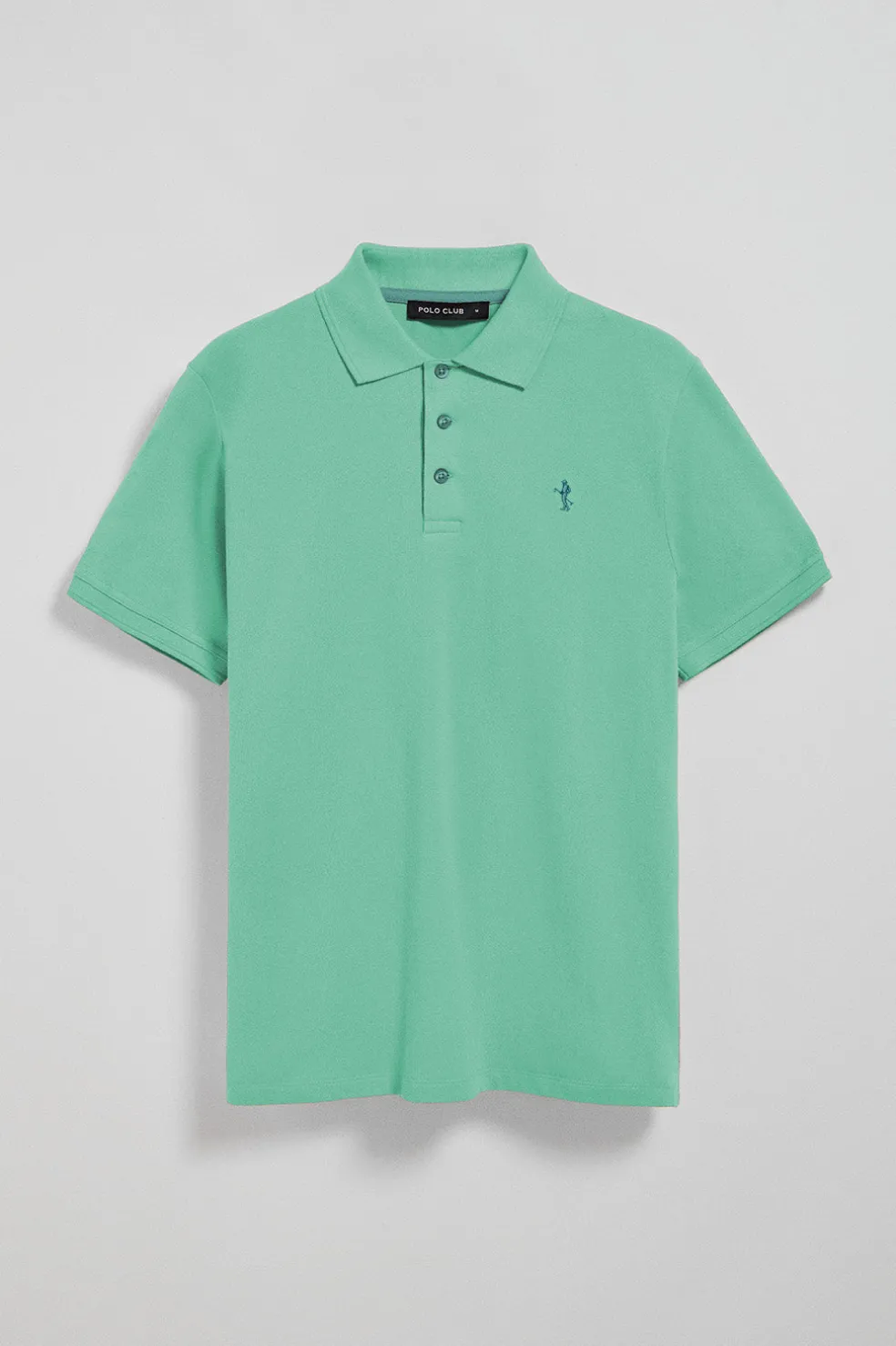 Polo color aguamarina de piqué de manga corta y bordado Rigby Best
