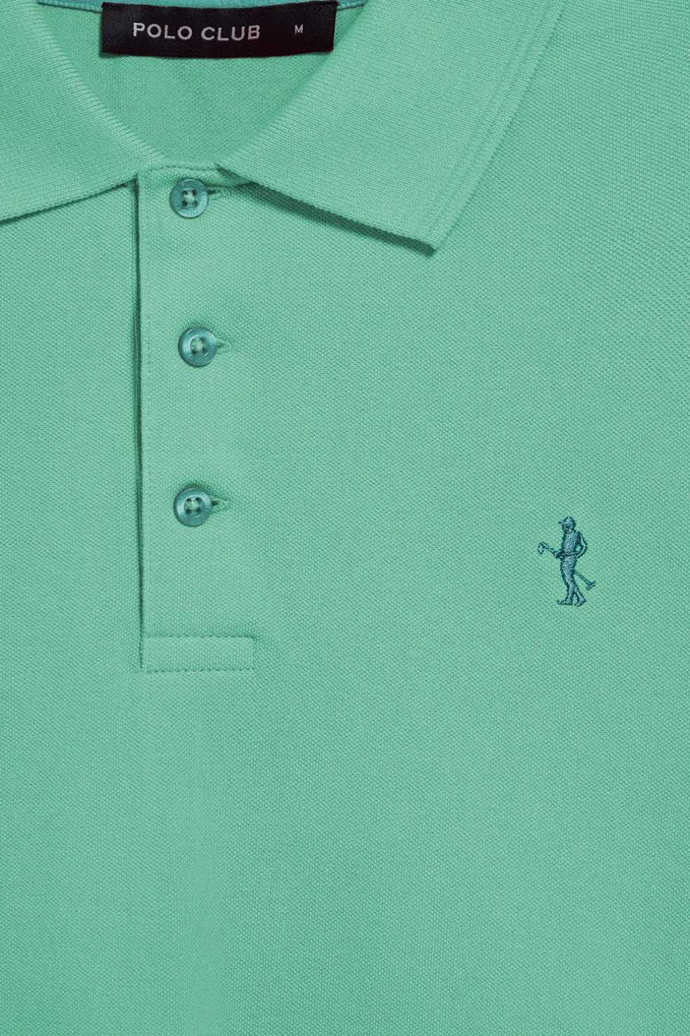 Polo color aguamarina de piqué de manga corta y bordado Rigby Best