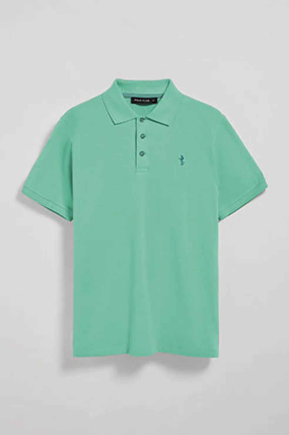 Polo color aguamarina de piqué de manga corta y bordado Rigby Best