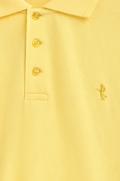 Polo color amarillo claro de piqué de manga corta y bordado Rigby Best