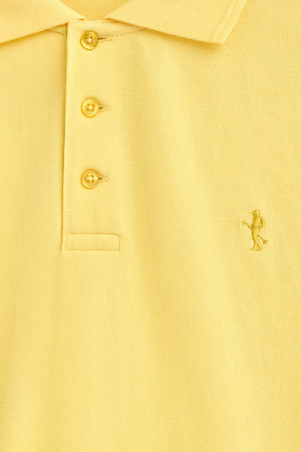 Polo color amarillo claro de piqué de manga corta y bordado Rigby Best