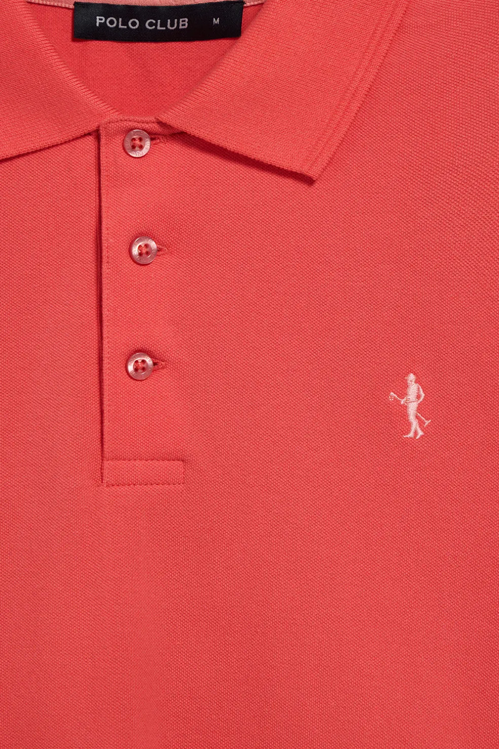 Polo color coral de piqué de manga corta y bordado Rigby Best