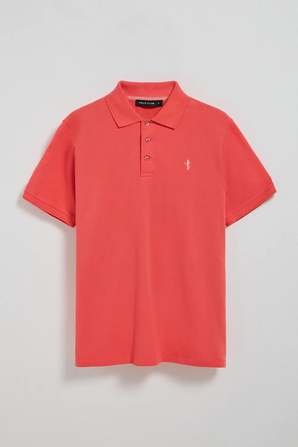 Polo color coral de piqué de manga corta y bordado Rigby Best