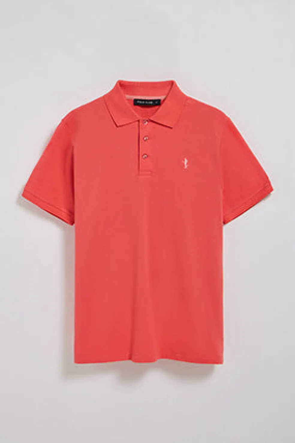 Polo color coral de piqué de manga corta y bordado Rigby Best