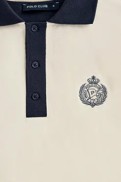 Polo color crudo Morfeo de manga corta con detalle náutico