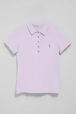 Polo color lavanda de manga corta de algodón y bordado Rigby Best