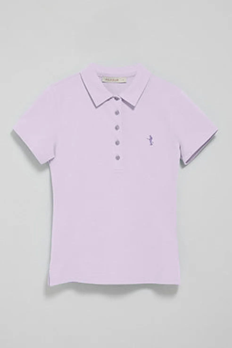 Polo color lavanda de manga corta de algodón y bordado Rigby Best
