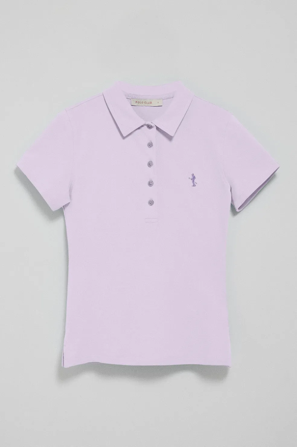 Polo color lavanda de manga corta de algodón y bordado Rigby Best
