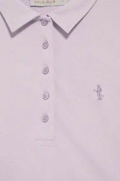 Polo color lavanda de manga larga de algodón y bordado Rigby Best