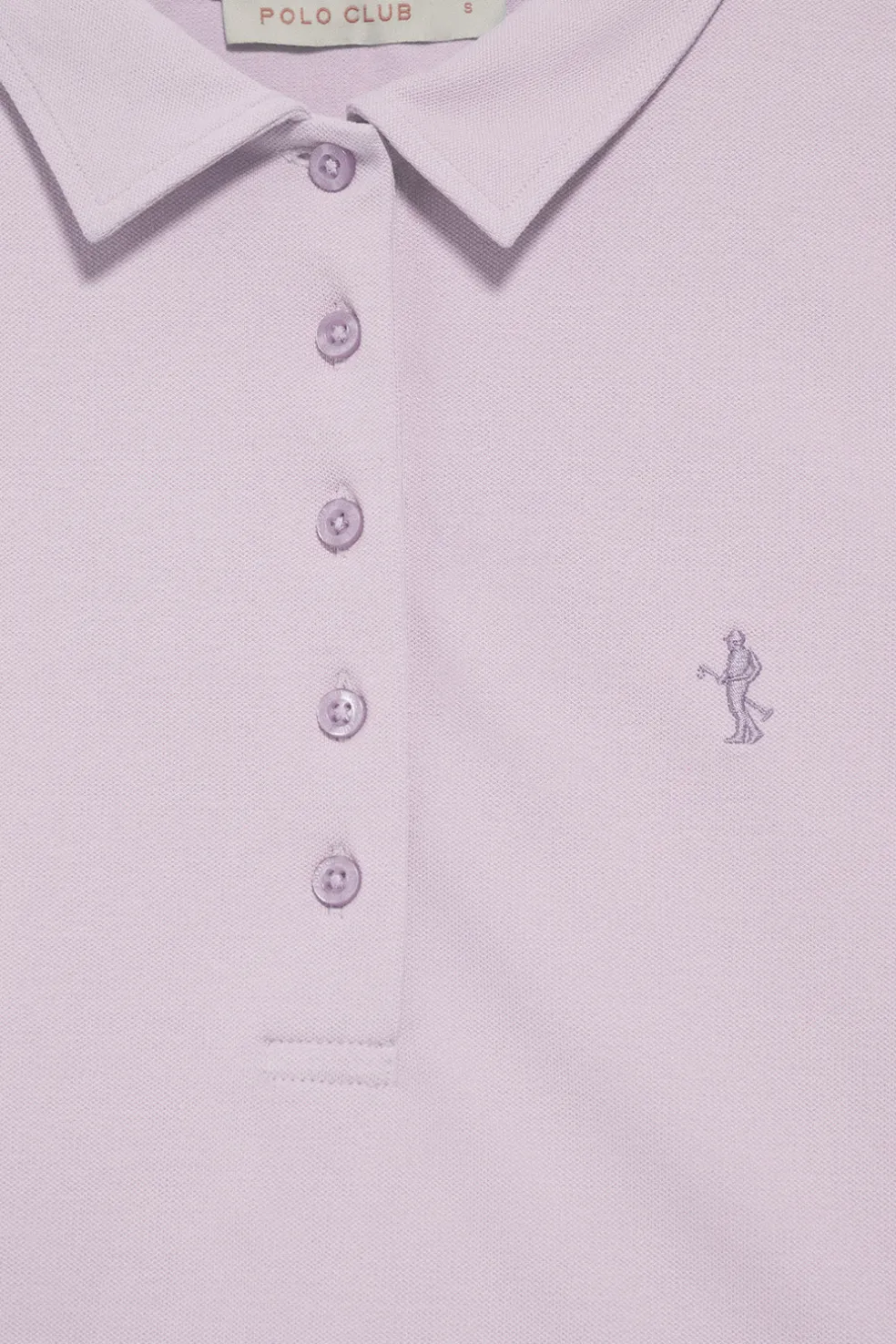 Polo color lavanda de manga larga de algodón y bordado Rigby Best