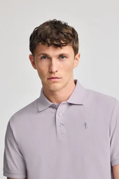Polo color lavanda de piqué de manga corta y bordado Rigby Best