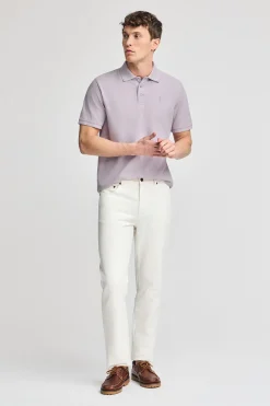 Polo color lavanda de piqué de manga corta y bordado Rigby Best
