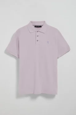 Polo color lavanda de piqué de manga corta y bordado Rigby Best