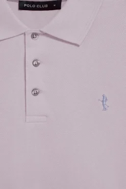 Polo color lavanda de piqué de manga corta y bordado Rigby Best