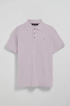 Polo color lavanda de piqué de manga corta y bordado Rigby Best