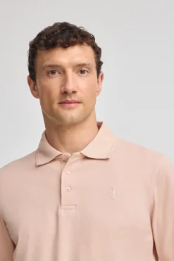 Polo color maquillaje de piqué de manga larga y bordado Rigby Best