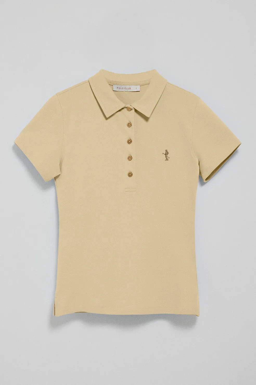 Polo color marfil de manga corta de algodón y bordado Rigby Best