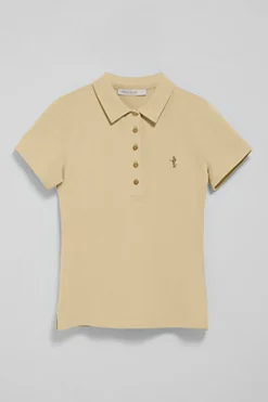 Polo color marfil de manga corta de algodón y bordado Rigby Best