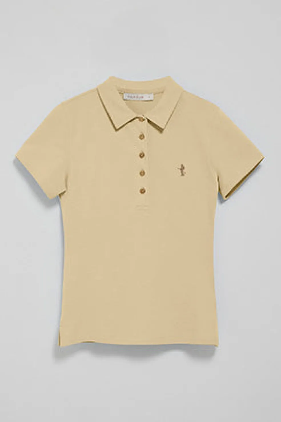 Polo color marfil de manga corta de algodón y bordado Rigby Best