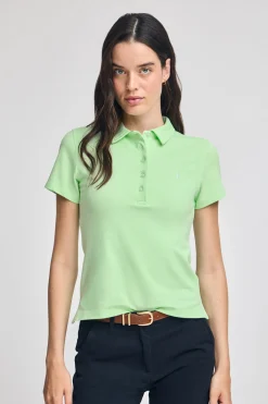 Polo color menta de manga corta de algodón y bordado Rigby Best