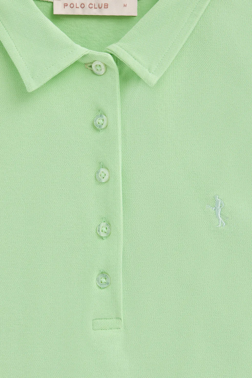 Polo color menta de manga corta de algodón y bordado Rigby Best