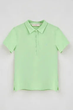 Polo color menta de manga corta de algodón y bordado Rigby Best